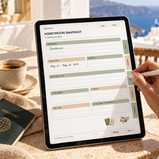 Honeymoon Digital Planner - Travel Itinerary & Budget Tracker - PureBubs