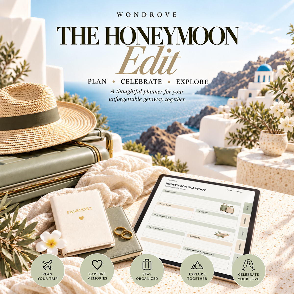 Honeymoon Digital Planner - Travel Itinerary & Budget Tracker - PureBubs