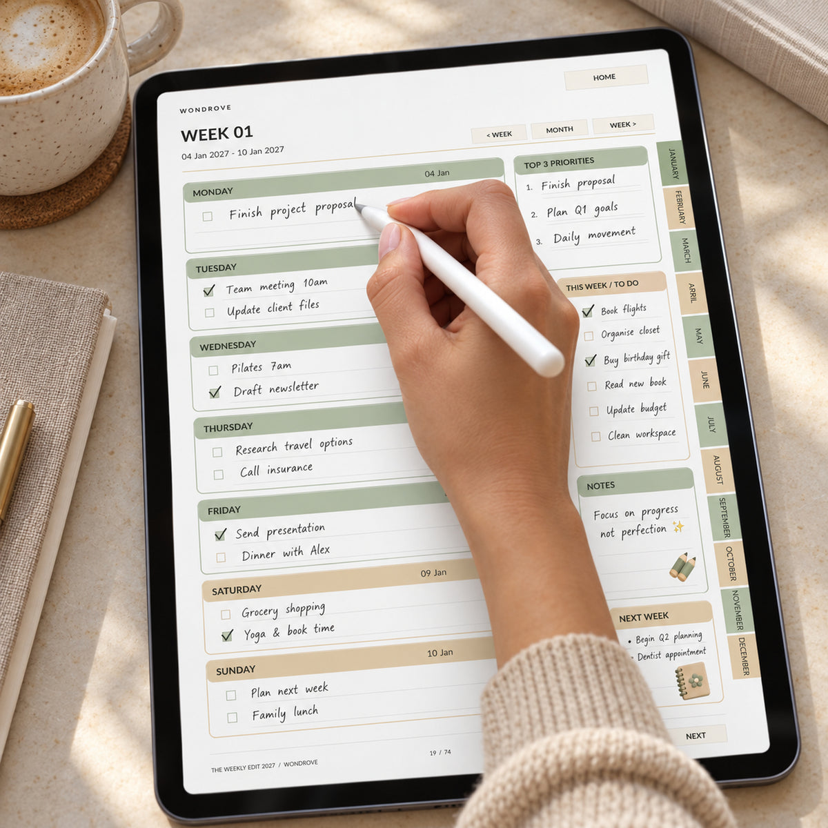 Weekly Digital Planner 2027 - Monthly Calendar & Weekly Organizer - PureBubs