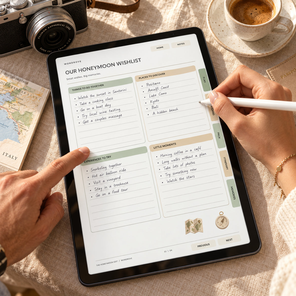 Honeymoon Digital Planner - Travel Itinerary & Budget Tracker - PureBubs