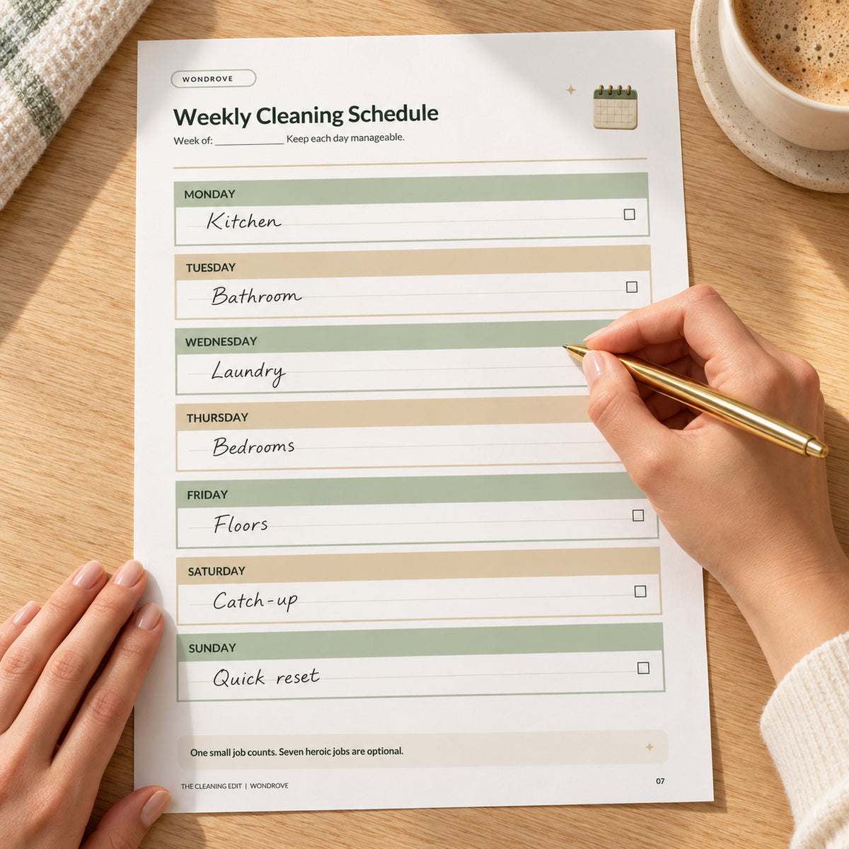 Cleaning Checklist & Schedule Printable - PureBubs