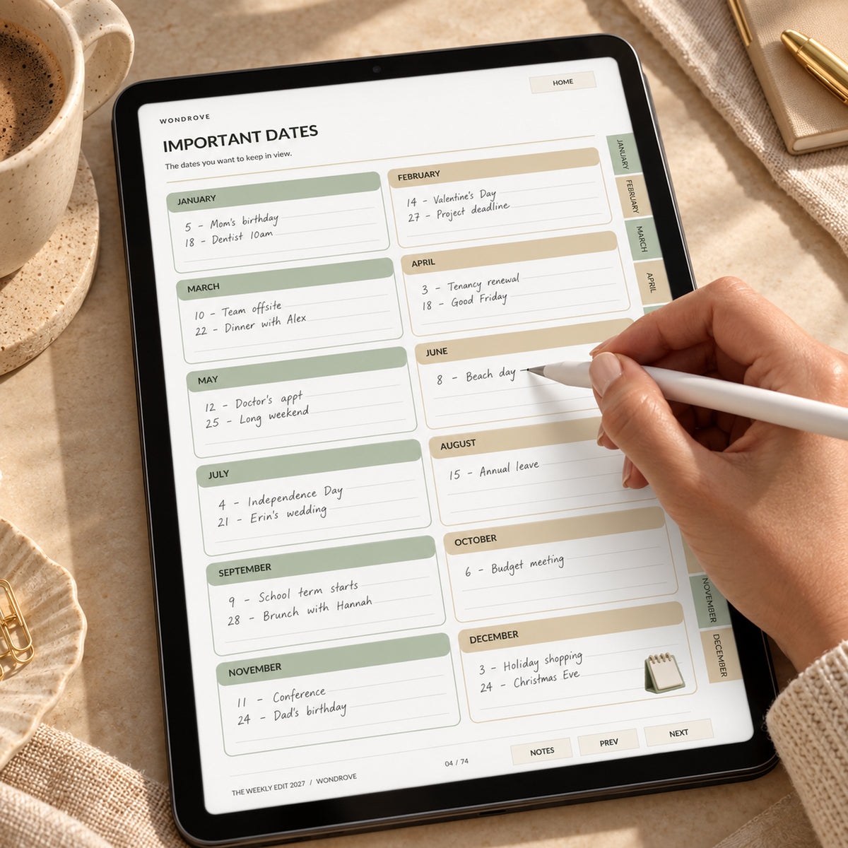 Weekly Digital Planner 2027 - Monthly Calendar & Weekly Organizer - PureBubs