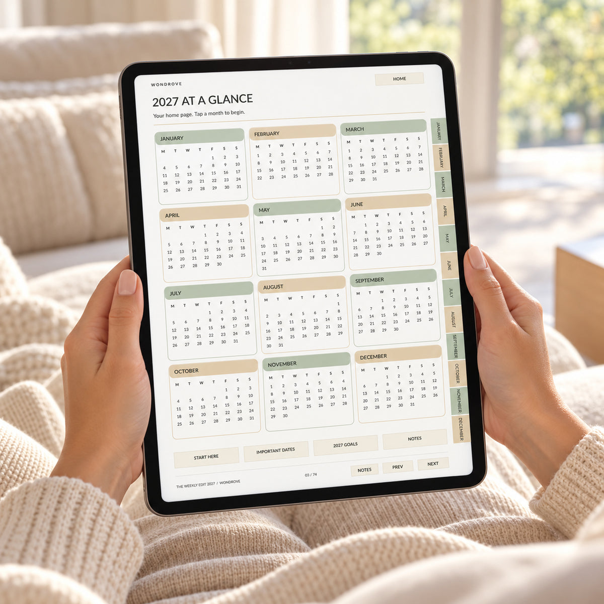 Weekly Digital Planner 2027 - Monthly Calendar & Weekly Organizer - PureBubs