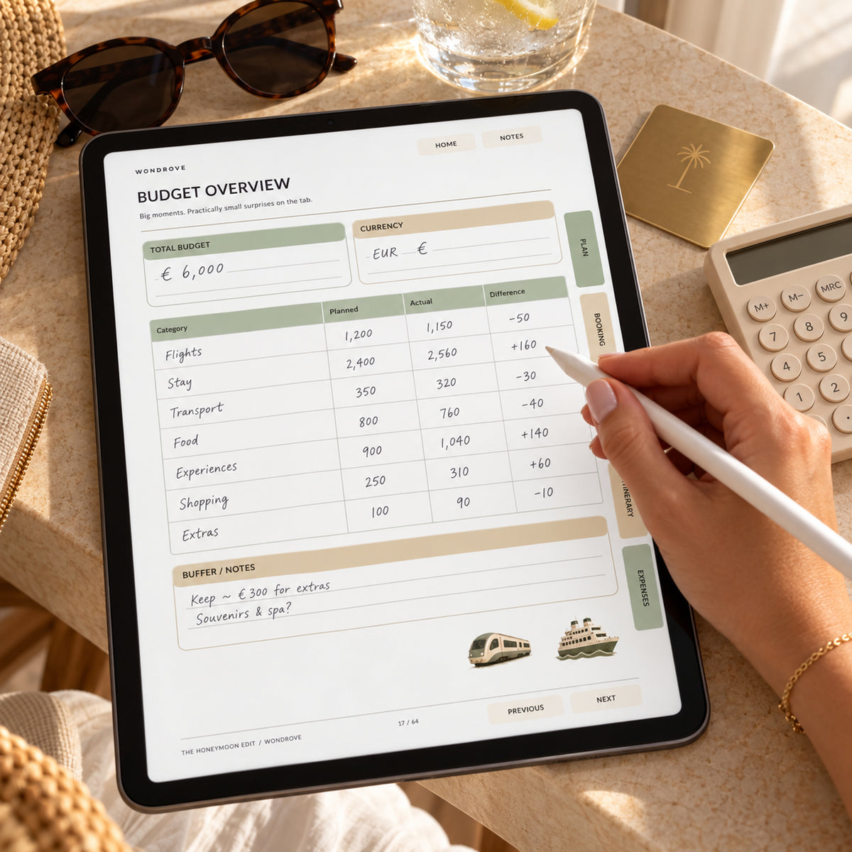 Honeymoon Digital Planner - Travel Itinerary & Budget Tracker - PureBubs