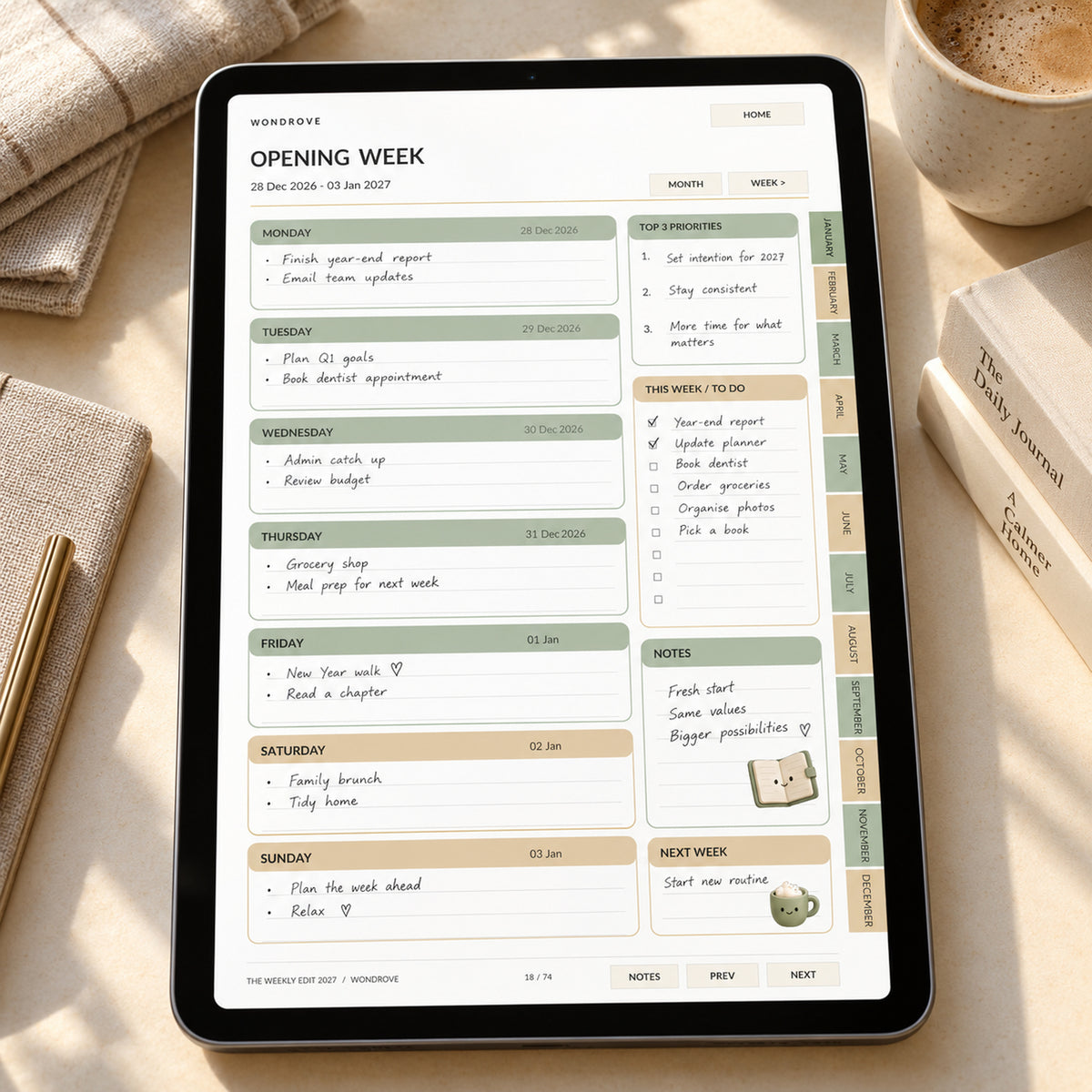 Weekly Digital Planner 2027 - Monthly Calendar & Weekly Organizer - PureBubs