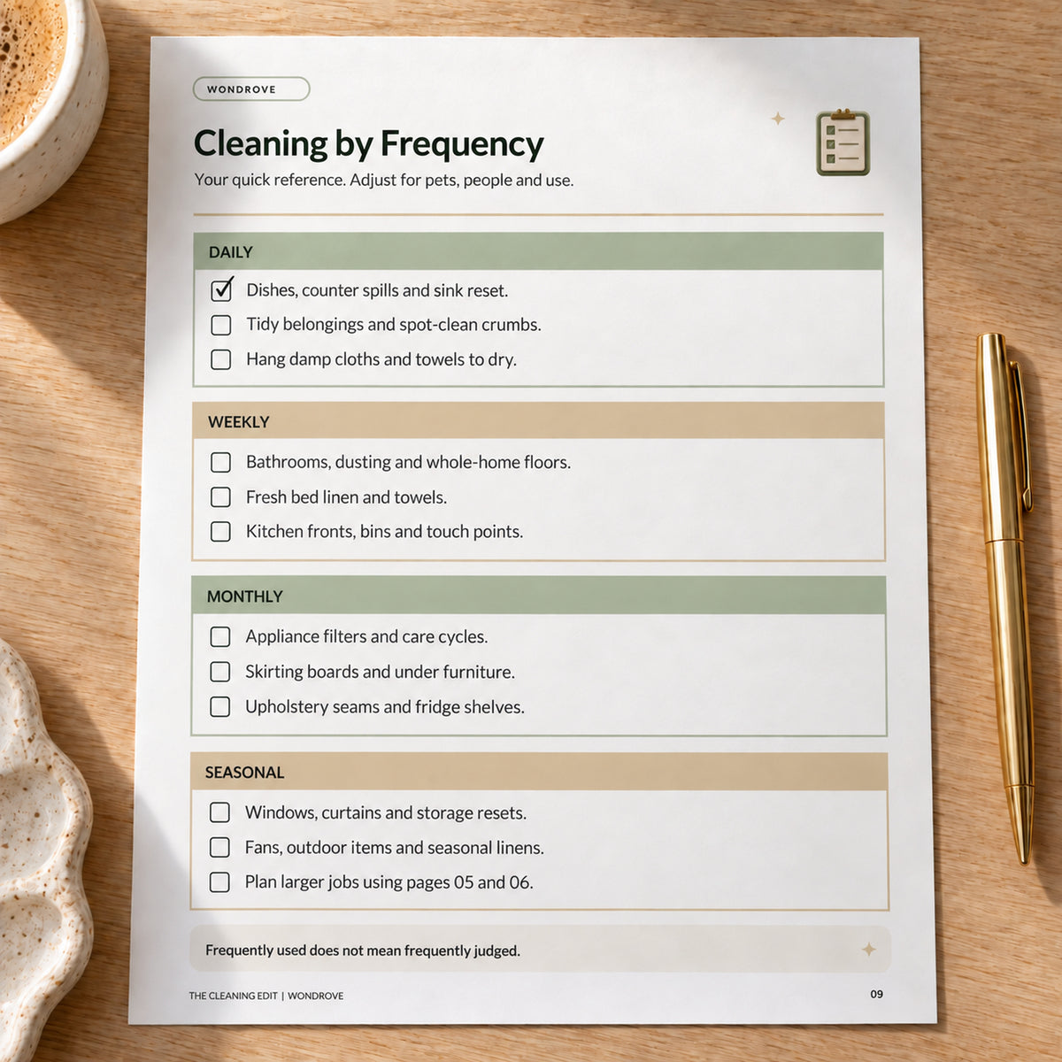 Cleaning Checklist & Schedule Printable - PureBubs