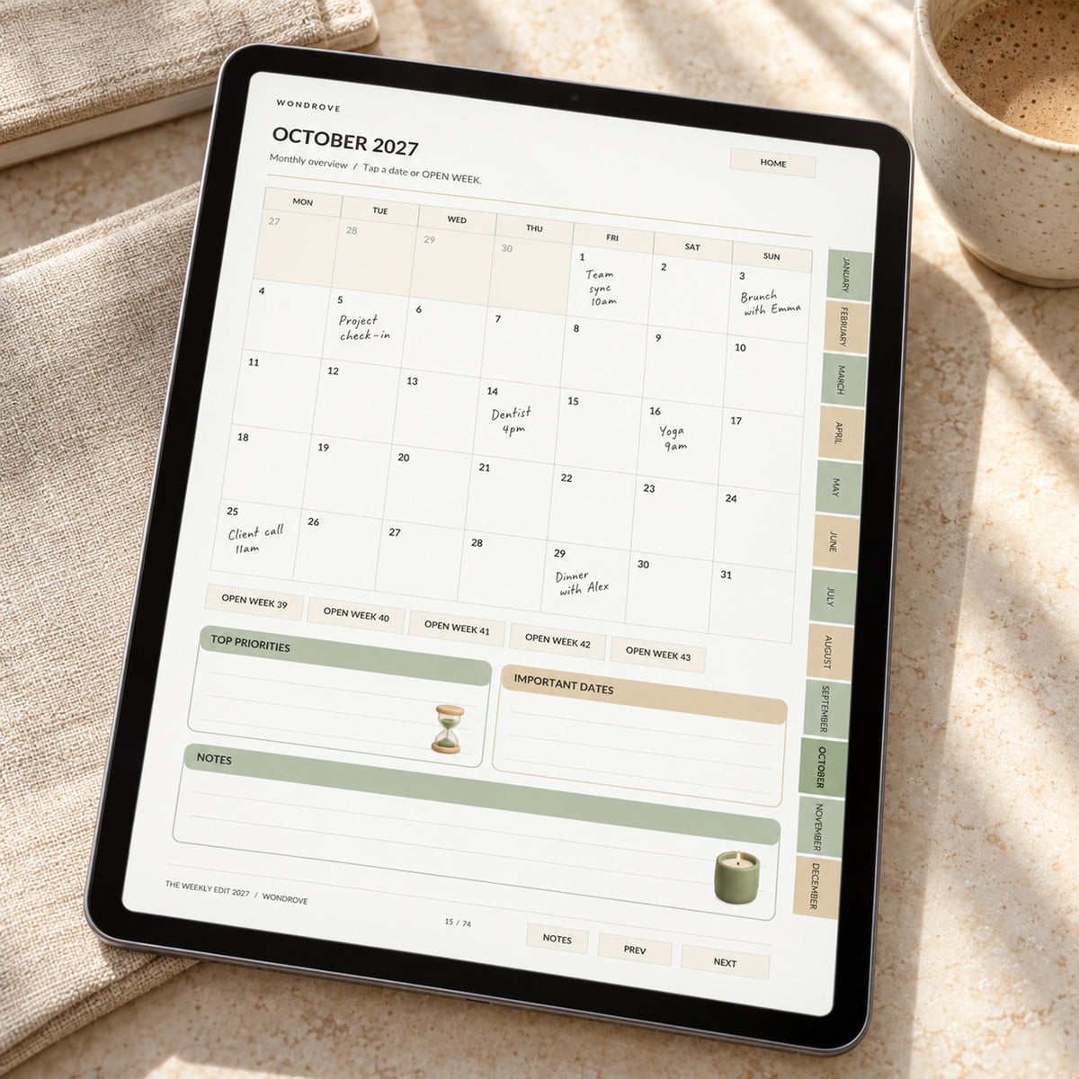 Weekly Digital Planner 2027 - Monthly Calendar & Weekly Organizer - PureBubs